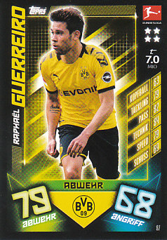 Raphael Guerreiro Borussia Dortmund 2019/20 Topps MA Bundesliga #87